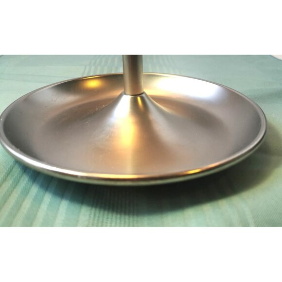 Silver-Tone Metal Jewelry Display Tree, 19″, Multi-Hook Organizer with Base Dish - Picture 7 of 8